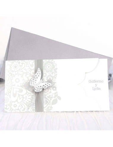 Invitación de boda mariposa