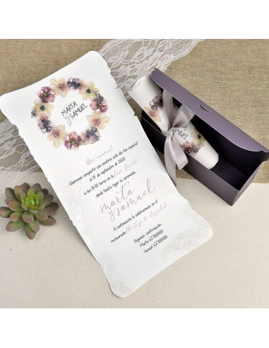 Invitación de boda con caja