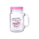 Jarra de cristal con frases