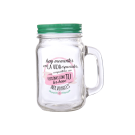 Jarra de cristal con frases