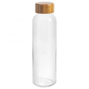 Botella de cristal y bambú