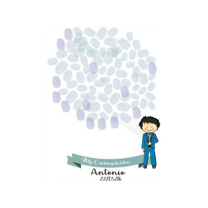 Árbol de Huellas para Comunión con Globos 2