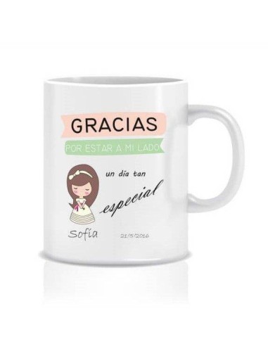 Taza de comunión personalizada para niña