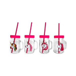 Jarra de Cristal con Unicornios | Jarra Infantil con Pajita 2