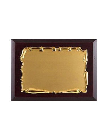 Placa de Madera Pergamino Dorado| Placas Conmemorativas
