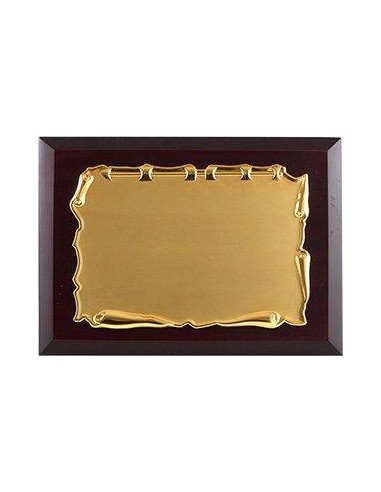 Placa de madera pergamino dorado