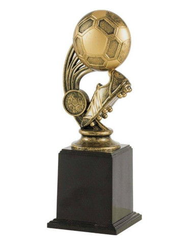 Trofeo de fútbol con bota y balón