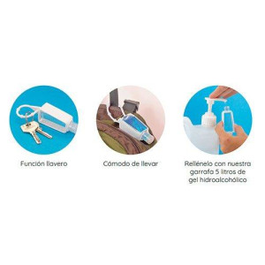 Botella Rellenable con Llavero | Gel Hidroalcohólico 2