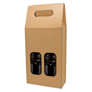 Caja de cartón para 2 botellas | Caja para botellas de vino 2
