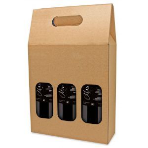 Caja de cartón para 3 botellas