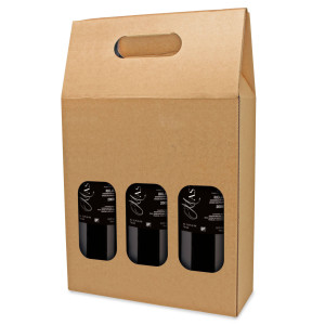 Caja de cartón para 3 botellas | Caja para 3 botellas de vino 2