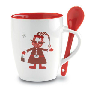Taza de Navidad con Cuchara | Tazas Personalizadas