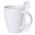 Taza blanca con cuchara