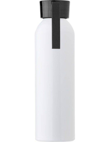 Botella de aluminio blanco brillante