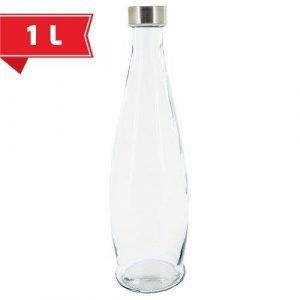 Botella de cristal transparente 1 litro