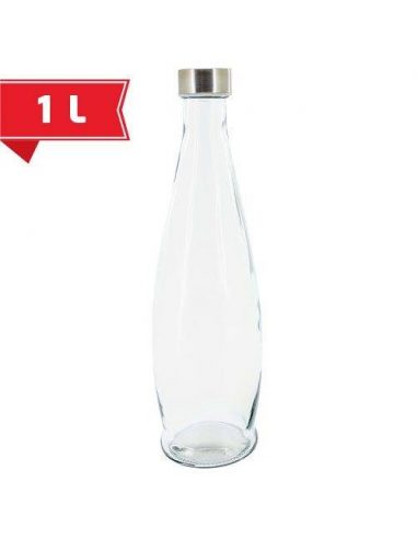 Botella de cristal transparente 1 litro
