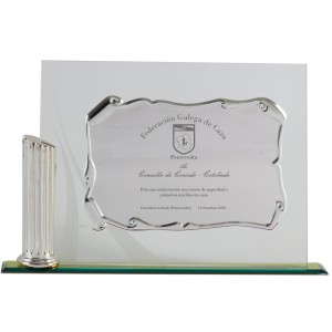 Placa de cristal con columna