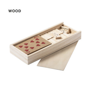Dominó de madera + Baraja de póker