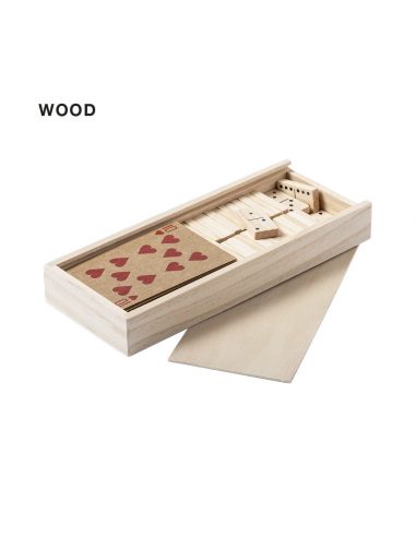 Dominó de madera + Baraja de póker