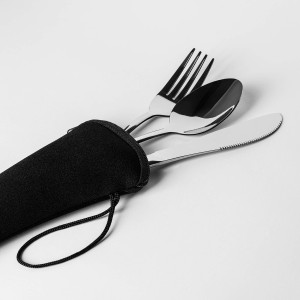 Cubiertos de Acero Inoxidable con Funda