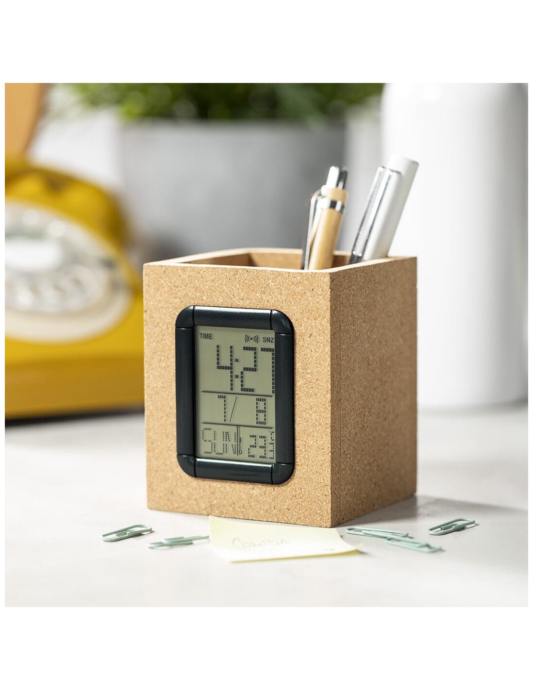 Porta Lapicero con reloj