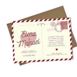 Invitación de boda postal