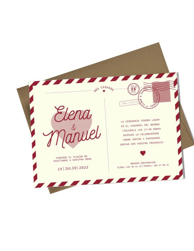 Invitación de boda postal