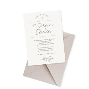 Invitación de boda con sobre