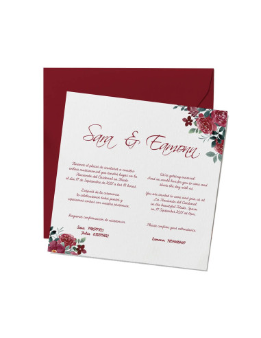 Invitación de boda bilingüe