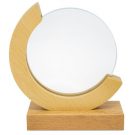 Trofeo circular de cristal y madera
