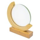 Trofeo circular de cristal y madera