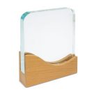 Trofeo rectangular de madera y cristal