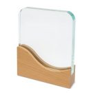 Trofeo rectangular de madera y cristal