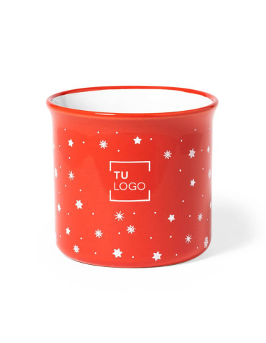 Taza navideña con estrellas