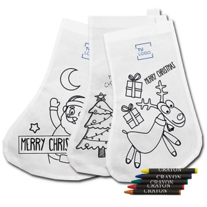 Calcetín de navidad para pintar | Calcetín con dibujos navideños