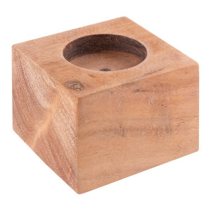Porta Velas de Madera de Acacia 2