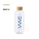 Botella de RPET con Tapa de Bambú