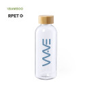 Botella de RPET con Tapa de Bambú