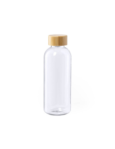 Botella de RPET con Tapa de Bambú