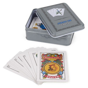 Baraja de cartas con caja de metal