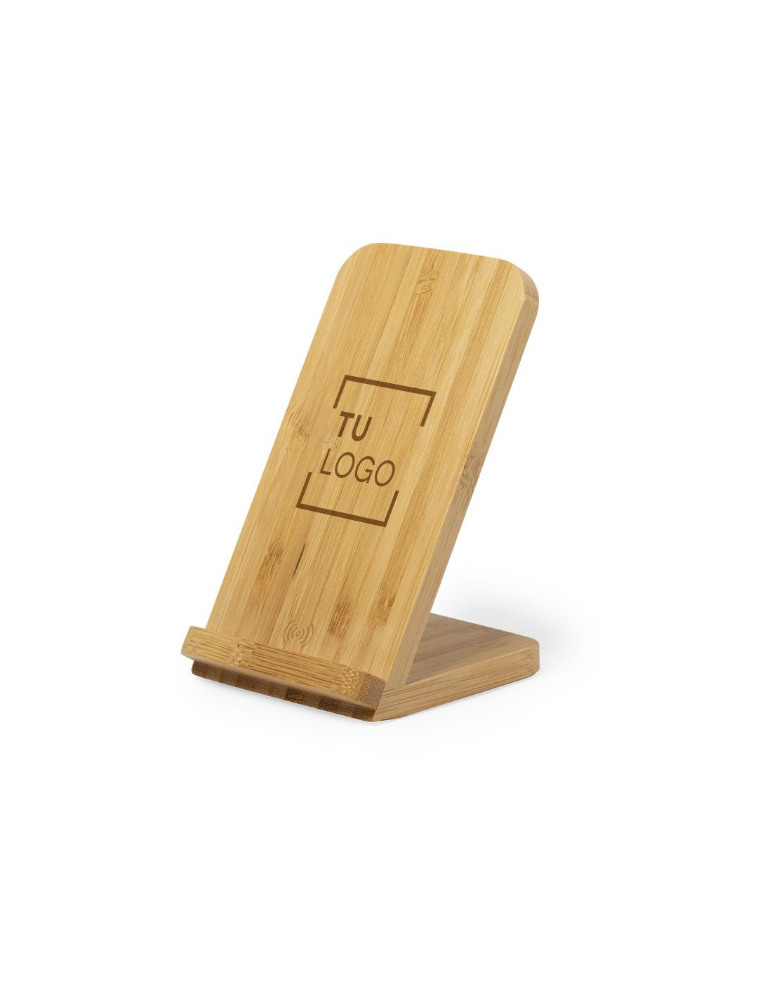 Soporte Cargador Inalámbrico Ecológico de Bambú para Personalizar con