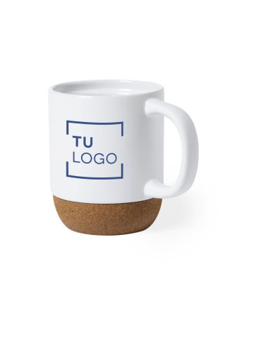 Taza cerámica con base de corcho