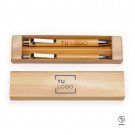 Set bolígrafo y portaminas de bambú