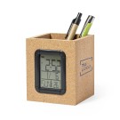 Porta Lapiceros de Corcho con Reloj