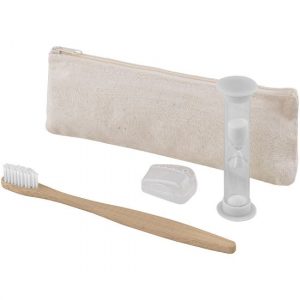 Cepillo de dientes de bambú con reloj de arena