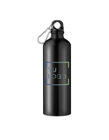 Botella de agua personalizada de aluminio con mosquetón (750 ml)