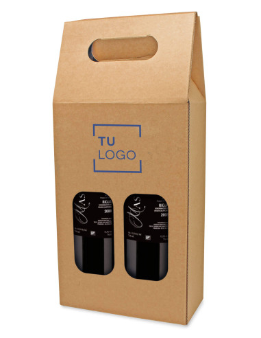 Caja de cartón para 2 botellas | Caja para botellas de vino