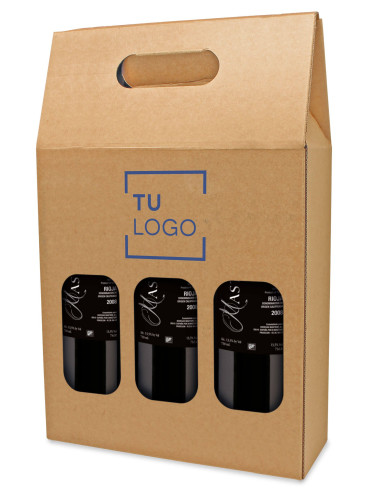 Caja de cartón para 3 botellas