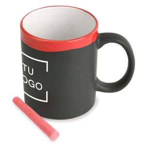 Taza con pizarra y tiza personalizada