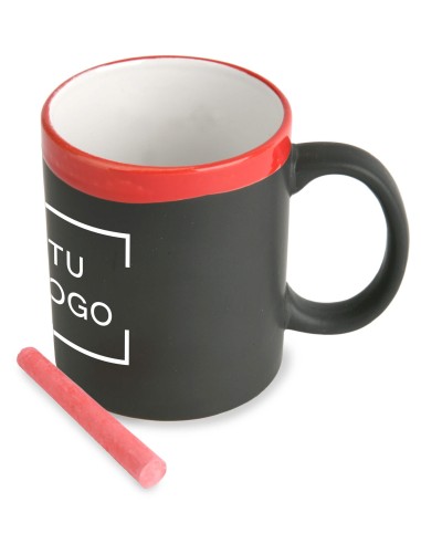 Taza con pizarra y tiza personalizada